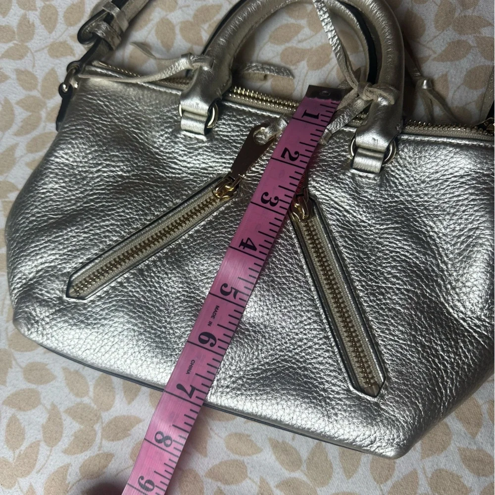 Rebecca Minkoff Metallic‎ Gold 100%Leather Tassel Accent Detail MiniCross Bag - Picture 13 of 13